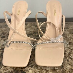 Fashion Nova Women's Tan Strappy Heels